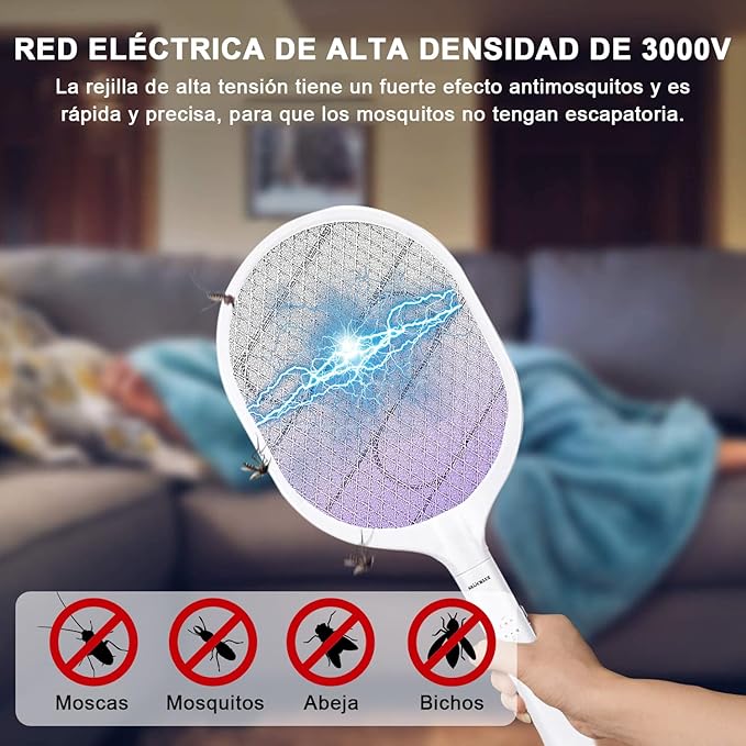 Raqueta Mata Mosquitos Electrica Recargable Calidad Premium