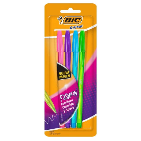 Boligrafo Bic Cristal Fashion 1.2 blister x 4