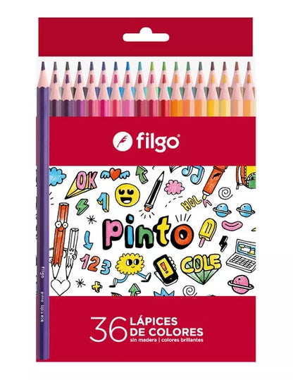 Lapices de Colores Pinto Largos x36 Filgo