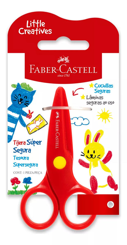 Tijera Super Segura Preescolar 11cm en Display Faber-Castell