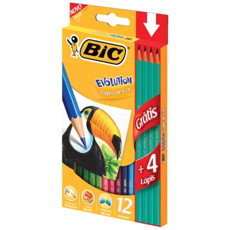 Lapices de colores Bic Evolution largos x 12 unidades LAPICES HB